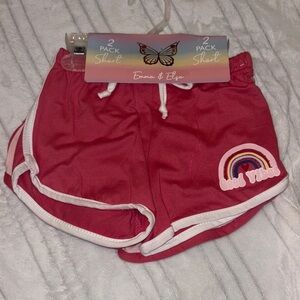 Emma & Elsa Red Shorts with Rainbow Patch